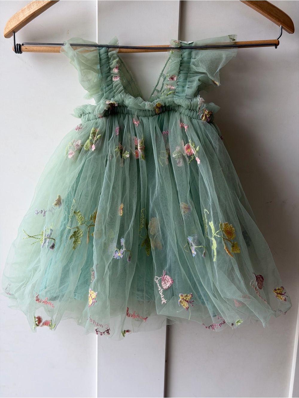 Fairy First Birthday Sage Butterfly Fairy Wing Dress